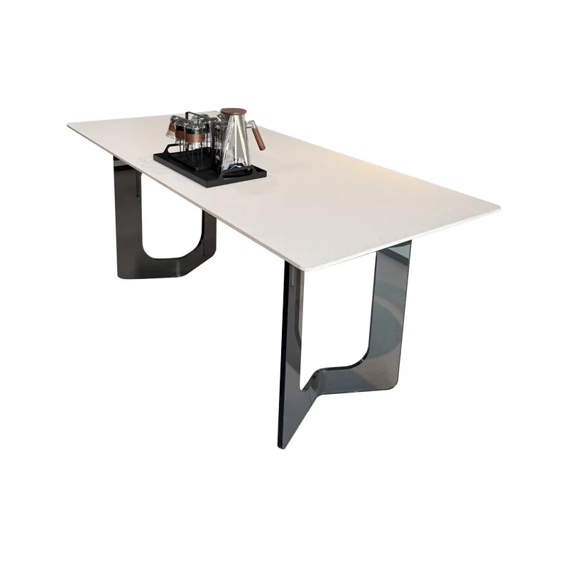 Tavolo da pranzo in ardesia Tavolo da pranzo moderno e semplice in acrilico di lusso leggero di fascia alta per la casa