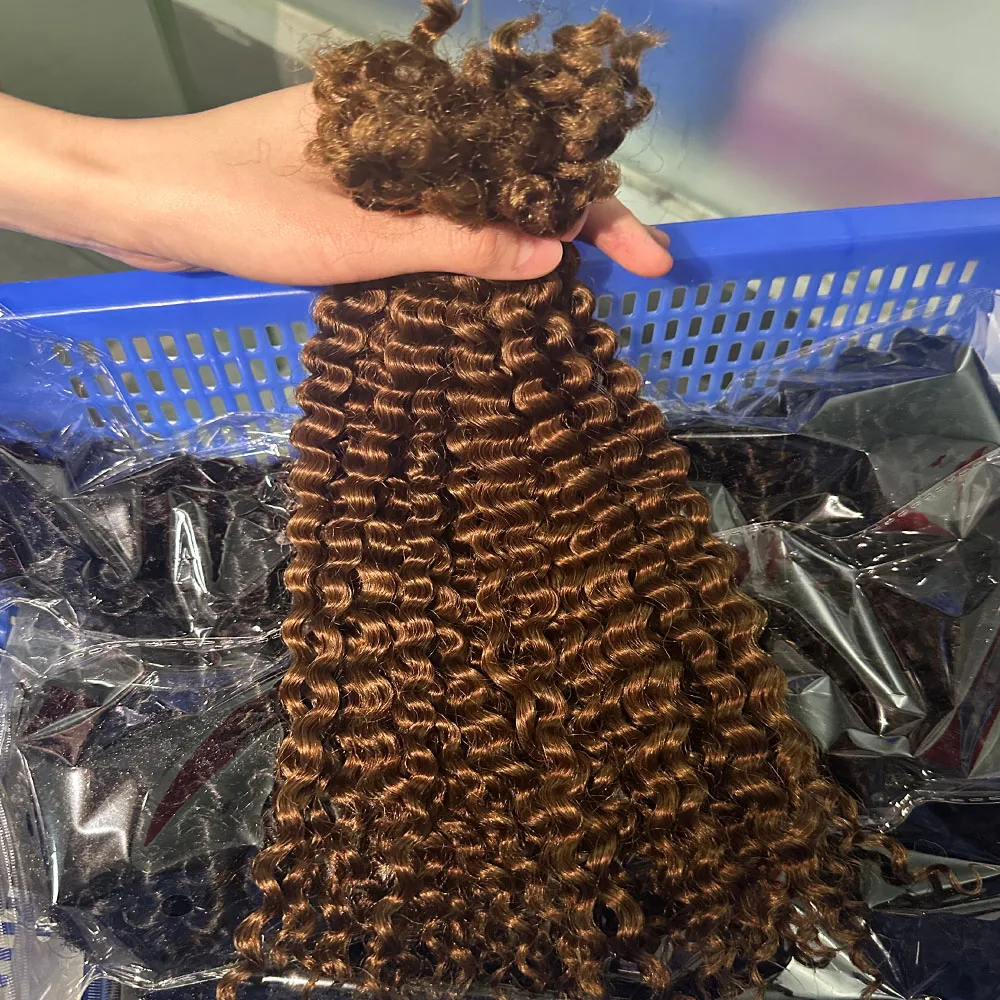 14-18 Inch Medium Auburn Afro Kinky Curly Bulk 100% Human Hair 100g 4B Coily For Twists Locs/for Braiding Twists Dreadlocks 2 3 4 PCS Remy Human Hair Extensions