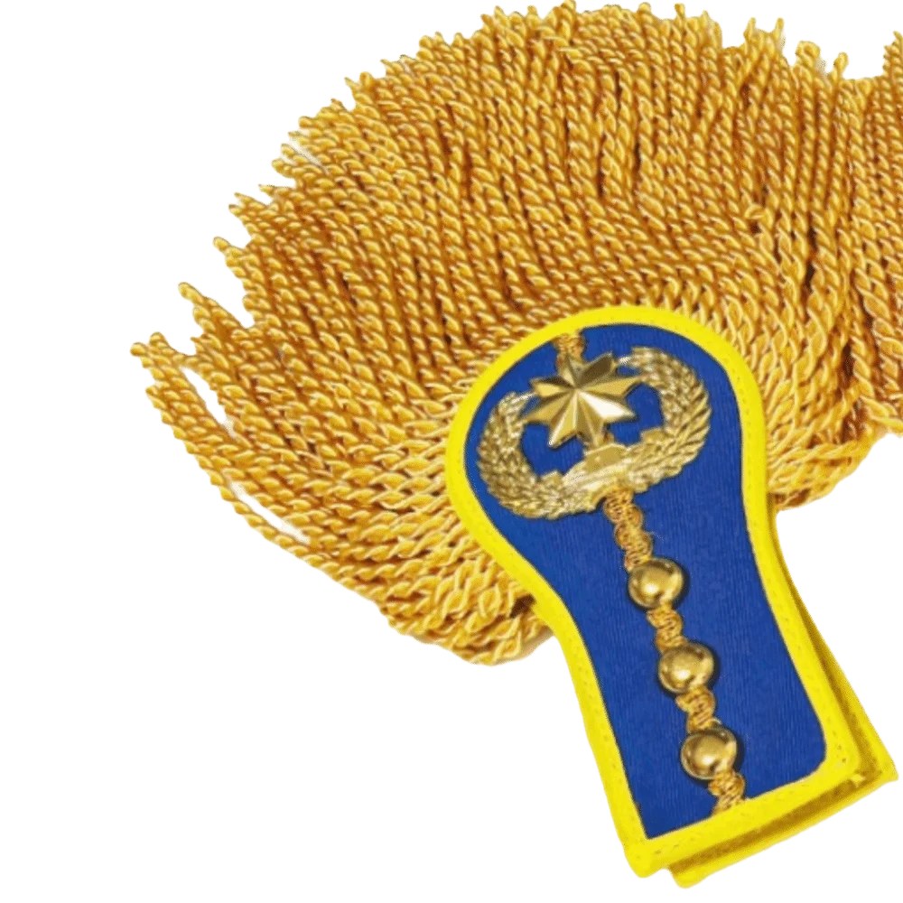 Smooth Satin Fabric Epaulettes Alloy Decorative Emblems Hidden Safety Pins Shoulder Badges Imitation Metallic Tassels