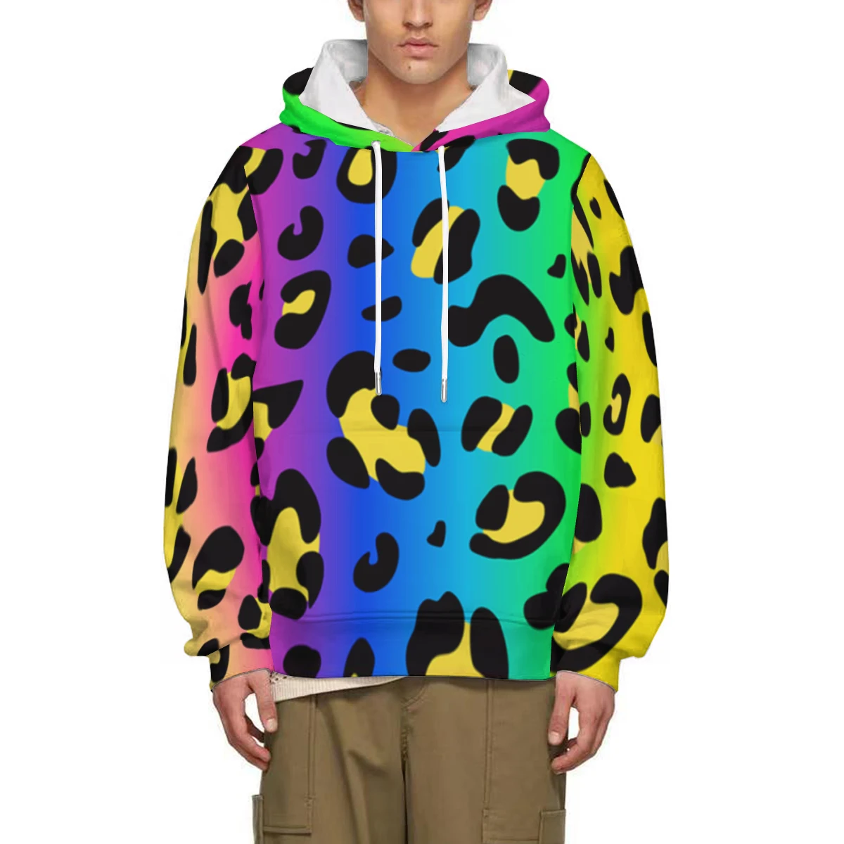 Fashion 3D Abstract Colour Printed Hoodie Loose Animal Skin Sweatshirt Harajuku Y2k Clothes Long Sleeve Pullover