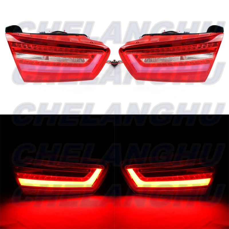 For Audi A6 C7 A6L 2011 2012 2013 2014 Pair Left+Right Inner Side Tail Light Rear Brake Lamp With Bulbs Car accessories