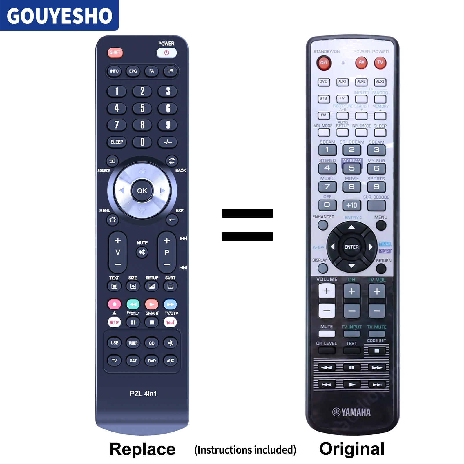 New WJ55350 Replace Remote Control For Yamaha HTY-7040, HTY7040, YS-4000, YSP-1100