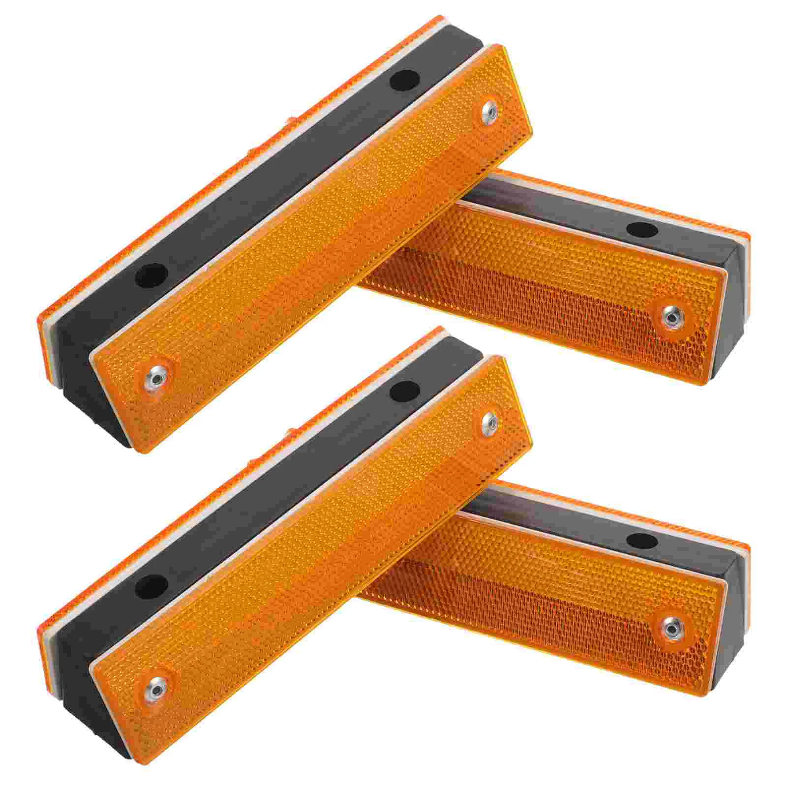 

4 Pcs Double Sided Rectangular Reflective Markers Enhanced Visibility Safety Road Indicators Driveway PavementMarkers Reflectors