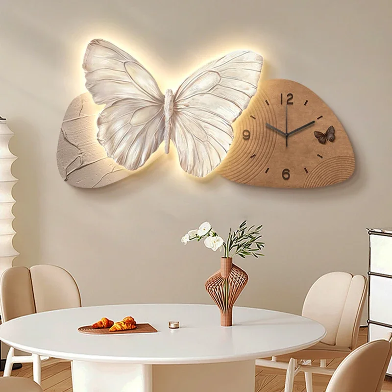 Battery Mechanism Wall Clock Modern Living Room Silent  Wall Clock Modern Design Butterfly Orologio Da Parete Home Decor