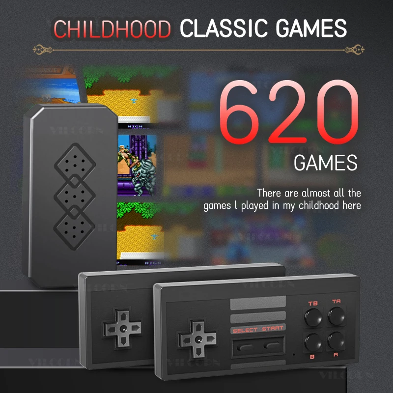 8 بت وحدة تحكم ألعاب صغيرة لعبة عصا AV إخراج لعبة فيديو وحدة التحكم 620 ألعاب ل NES/Dendy/Gameboy مع وحدة تحكم ألعاب لاسلكية #2