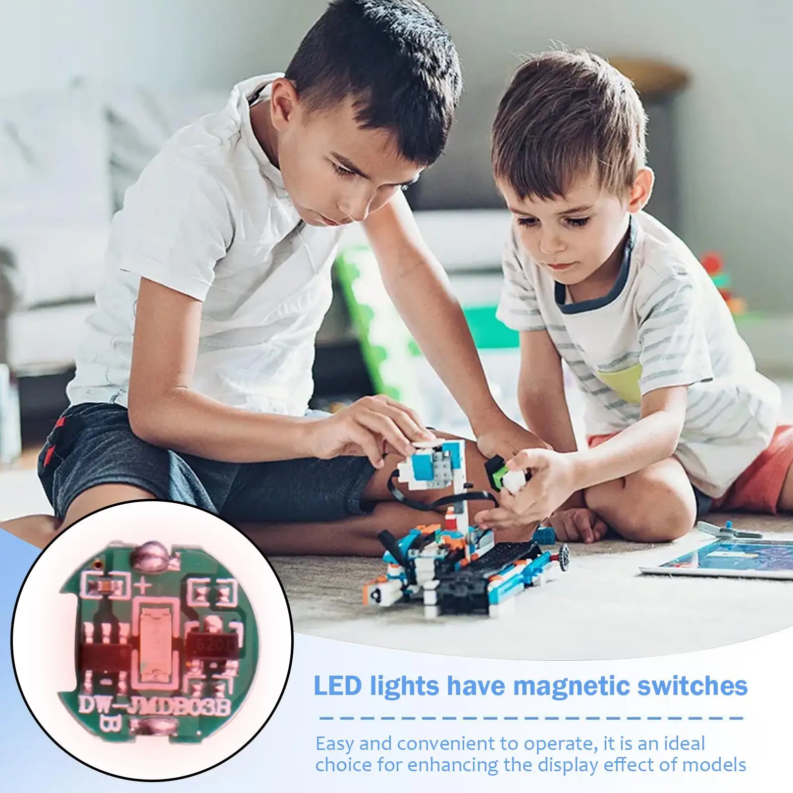 Magnetische bediening LED-licht Mini draadloze LED-lamp Inductieschakelaar Batterijmagneet Verlichting Robots Model Scène DIY-modellamp