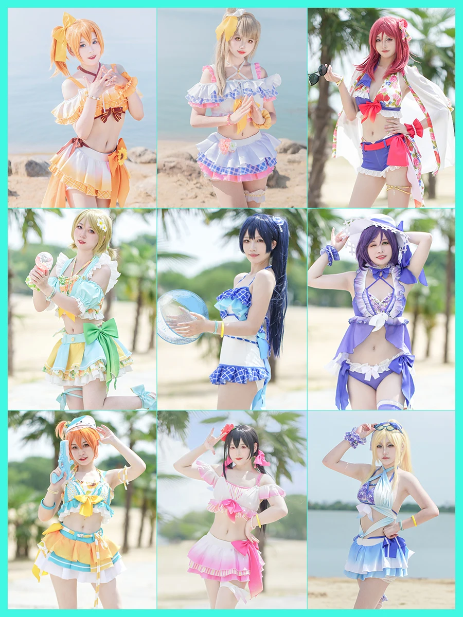 

Kousaka Honoka Minami Kotori Sonoda Umi Ayase Tojo Nozomi Nishikino Maki Hoshizora Rin Eli Love Live Cosplay Costume Summer Swim