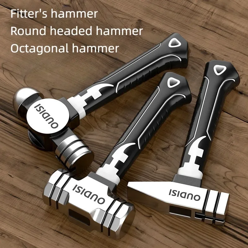

OUDISI Mini Octagonal Hammer Sheep Horn Hammer Multi functional Magnetic Heavy duty High Carbon Steel Woodworking Nail Hammer