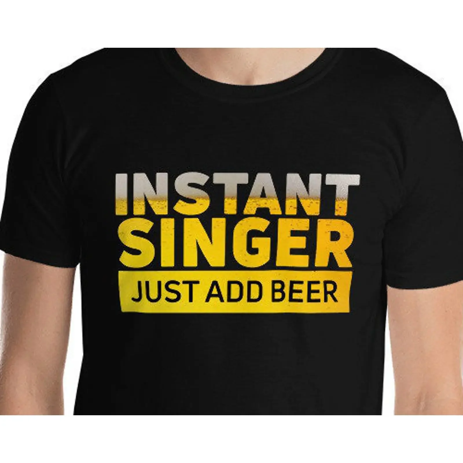 Funny Instant Singer Just Add Beer Perfect Pitch Vocalist Karaoke Fiend Keg Party Drinking s T Shirt vintage Washed Casual