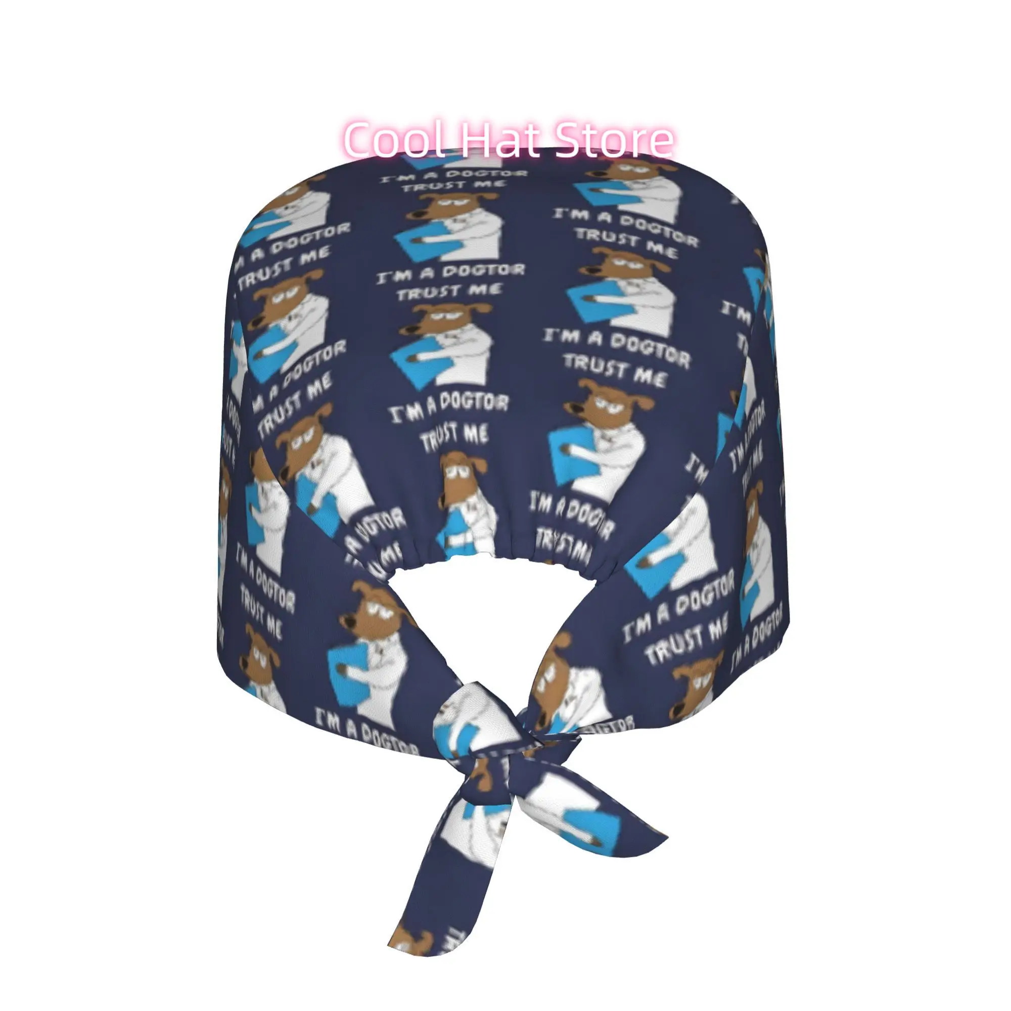 Trust Me I' A Dogtor Unisex Work Cap - Adjustable Lightweight & Chef Hat with Dogtor Themed Laces, Dust Proof for Nurses, Doctor