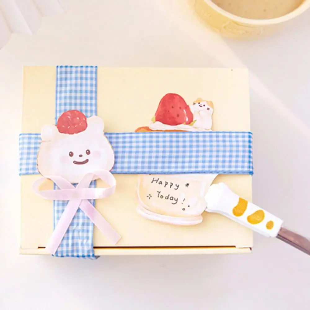 Self-Stick Cartoon Sticky Notes, Sobremesa Memo Pad, Cute Cake Gourmet Sticky Notes, Assorted Tearable Papelaria Adesivo para Estudantes, 30 folhas por pacote