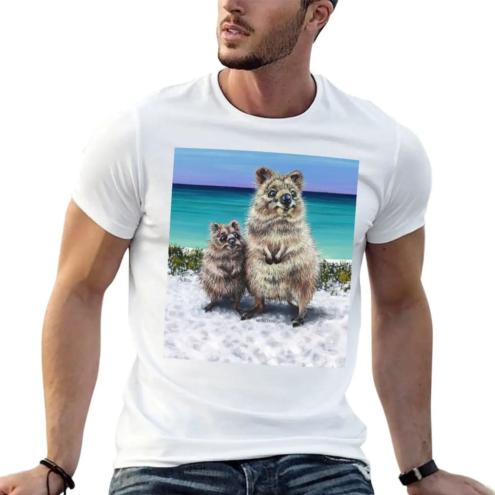 Quokka and Joey T-Shirt anime t shirts plus size tops Aesthetic clothing cotton t shirt men