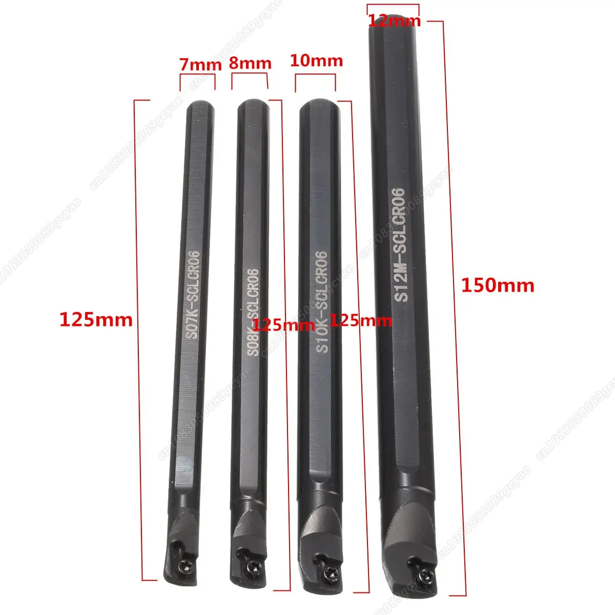 

4PCS 7/8/10/12mm SCLCR06 Lathe Boring Bar Turning Tool Holder +10Pcs CCMT 0602 Inserts Blades Machine Turning Tool Holder Set