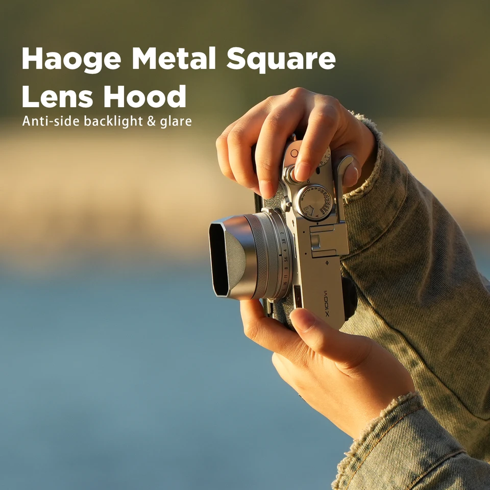 Pare-Soleil Carré Métal Haoge LH-X54B Avec Bague 49mm Pour Fujifilm X100V Noir