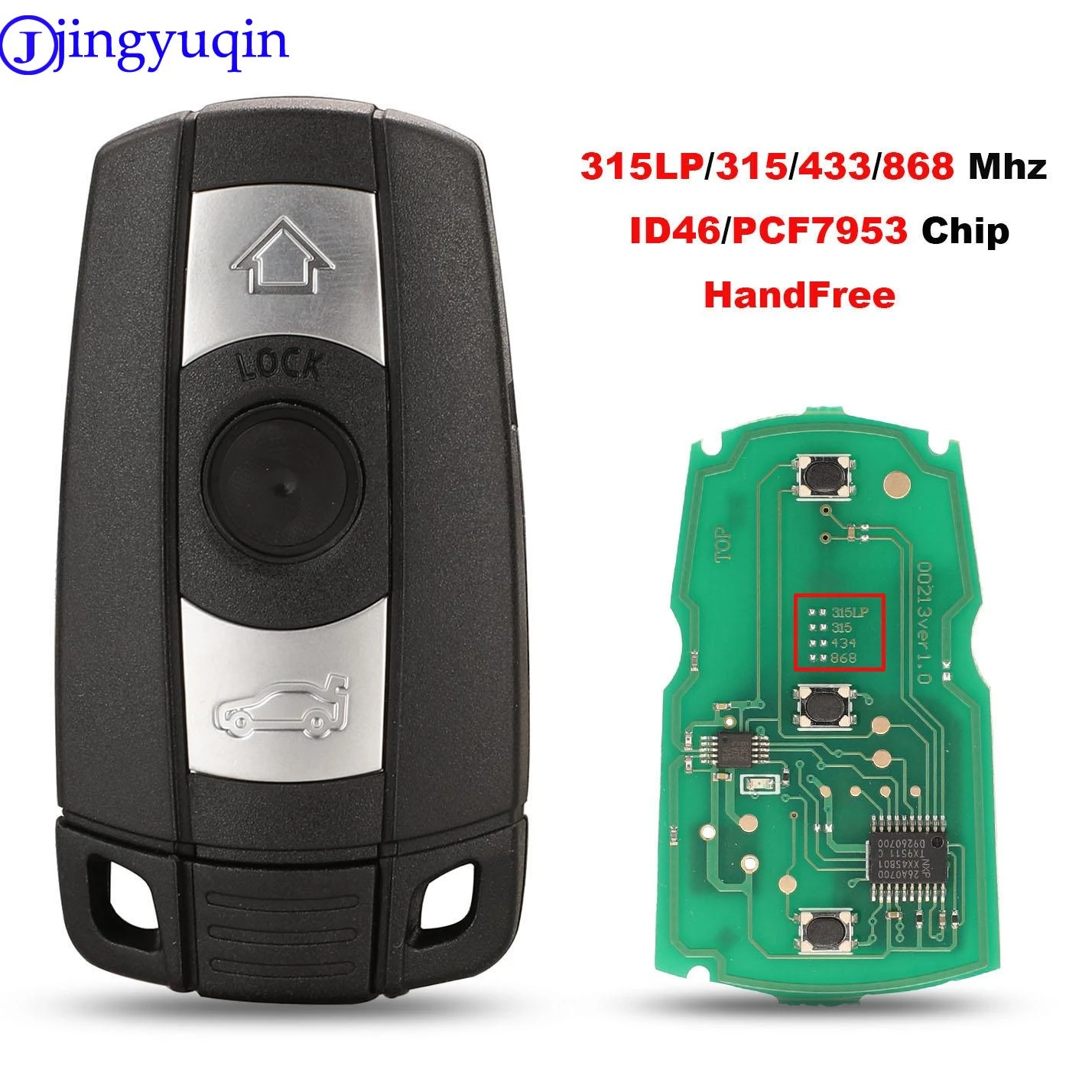 jingyuqin Remote Car Key 315LP/315/433/868 MHZ CAS3 CAS5 For BMW 3 5 Series X5 X6 Z4 Control Handfree Can Change frequency