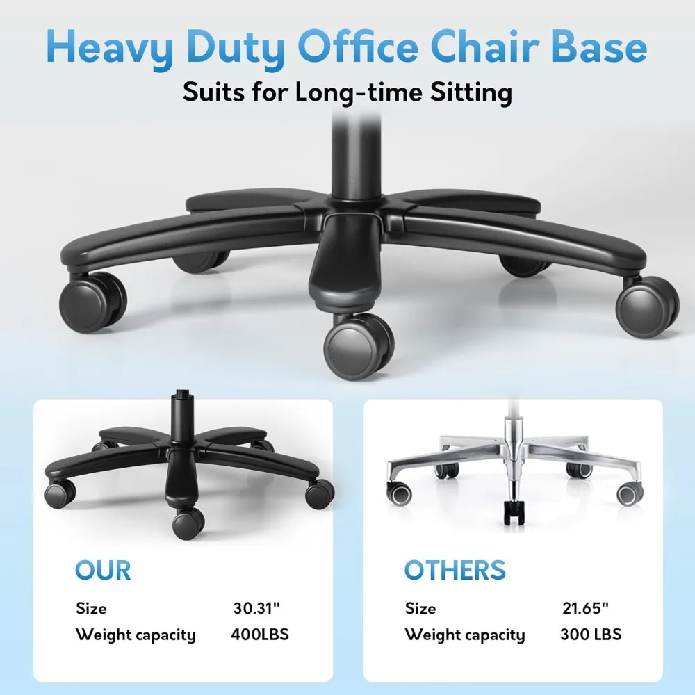 كرسي مكتب كبير وطويل 400 رطل، كرسي مكتب تنفيذي عالي الظهر بأذرع قابلة للطي، مكتب كمبيوتر مكتبي منزلي من الجلد قابل للتنفس ch