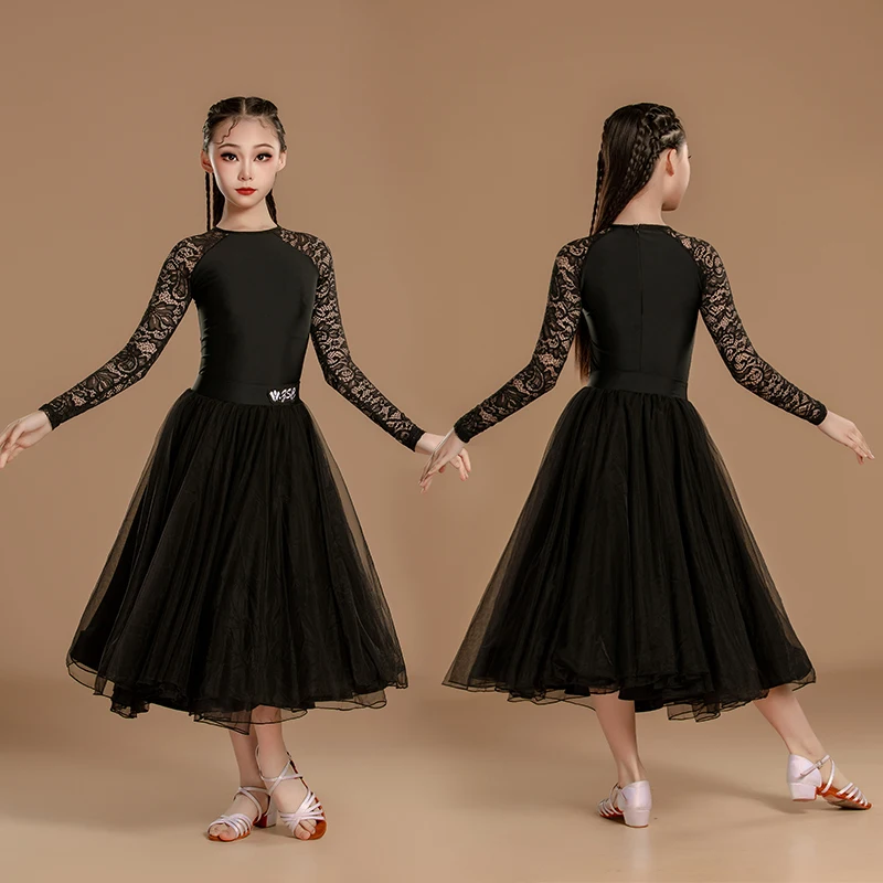 

New modern dance dress women's ballroom dance waltz social dance performance dress practice dressart dress large skirt hem