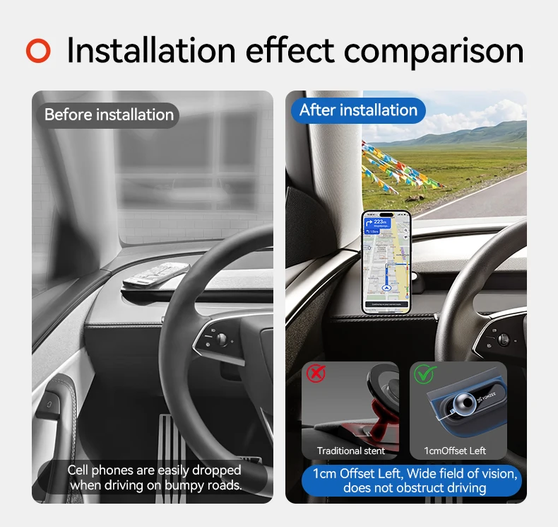 YZ Für Tesla Handyhalterung Modell Y YL Juniper 3 Highland 2025-2026 LHD RHD Magnetische Halterung Ständer 360 ° für Air Vent-Montage Magsafe – Detail 6
