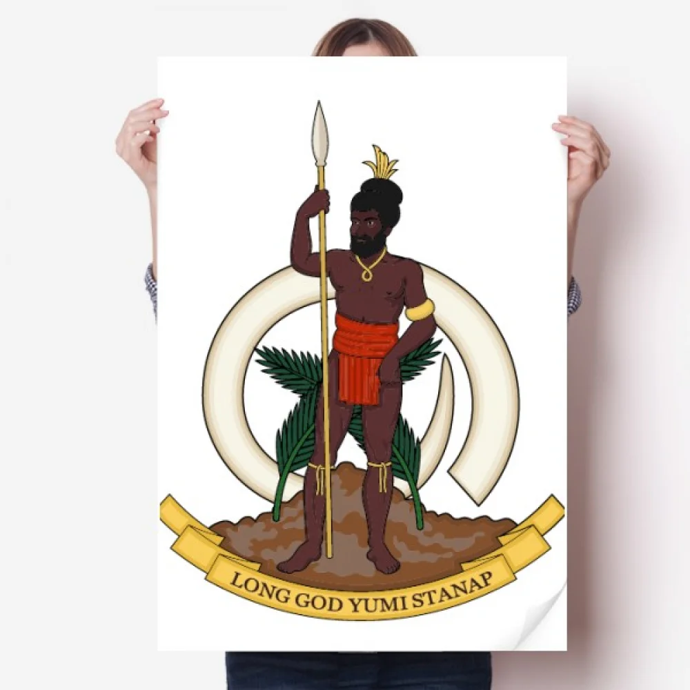 

Vanuatu Oceania National Emblem Sticker Decoration Poster Playbill Wallpaper Window Decal
