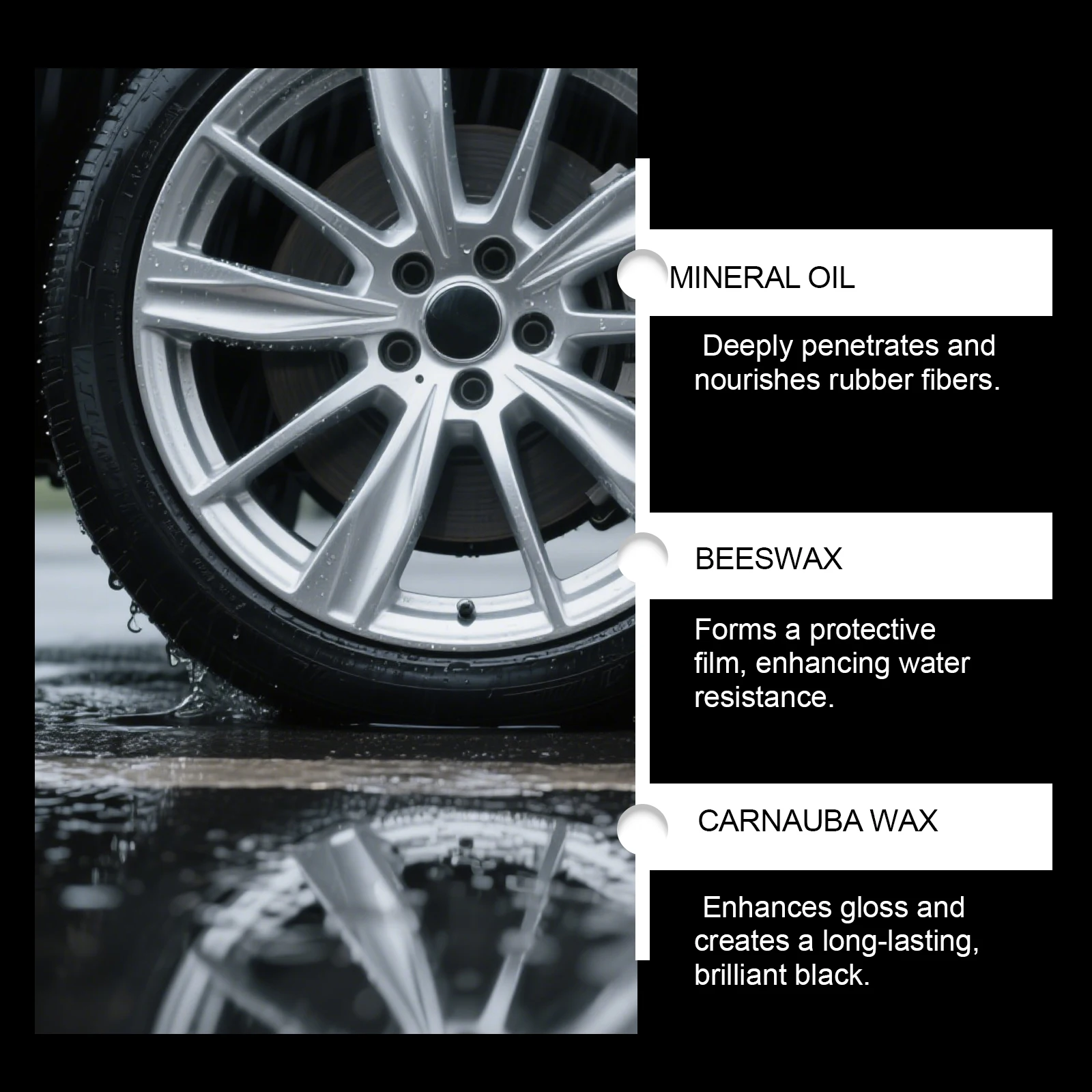 معجون العناية بتجديد إطارات السيارة لتقليل تلف الإطارات، وتنظيف الإطارات، وخالي من الغبار، وصيانة السيارات وإزالة البقع
