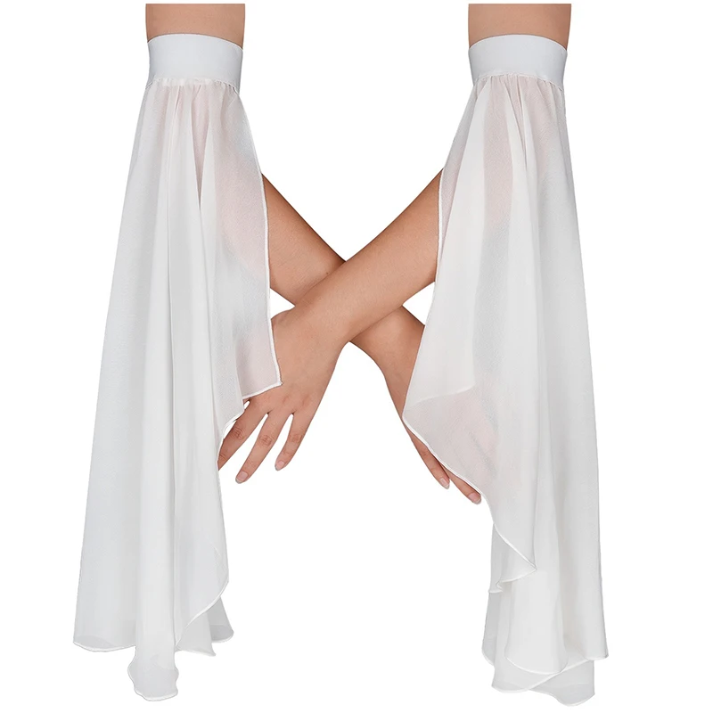 1 paio di maniche monostrato con protezione solare, allacciate in chiffon sottile, elastiche e traspiranti, maniche svasate staccabili da passerella