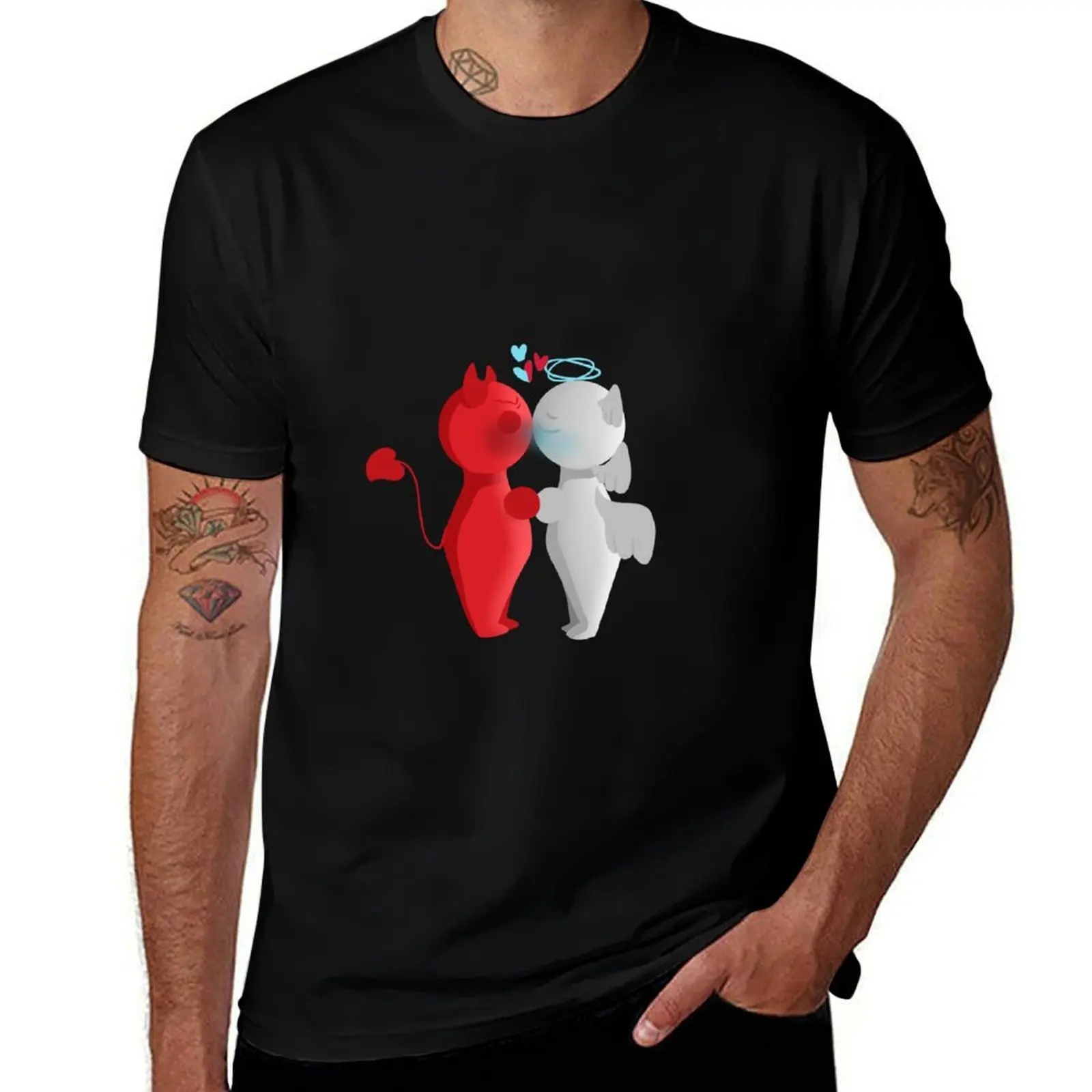 Devil 100% and shirt cotton shirt (Valentines) t a Angel man tshirt t man T-Shirt brand luxury men cotton
