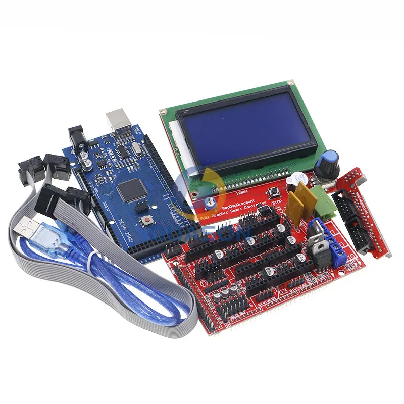 Mega 2560 R3 Mega2560 REV3 + 1Pcs Ramps 1.4 Controller + RAMPS1.4 Lcd 12864 Lcd Voor 3D Printer Kit reprap Mendelprusa
