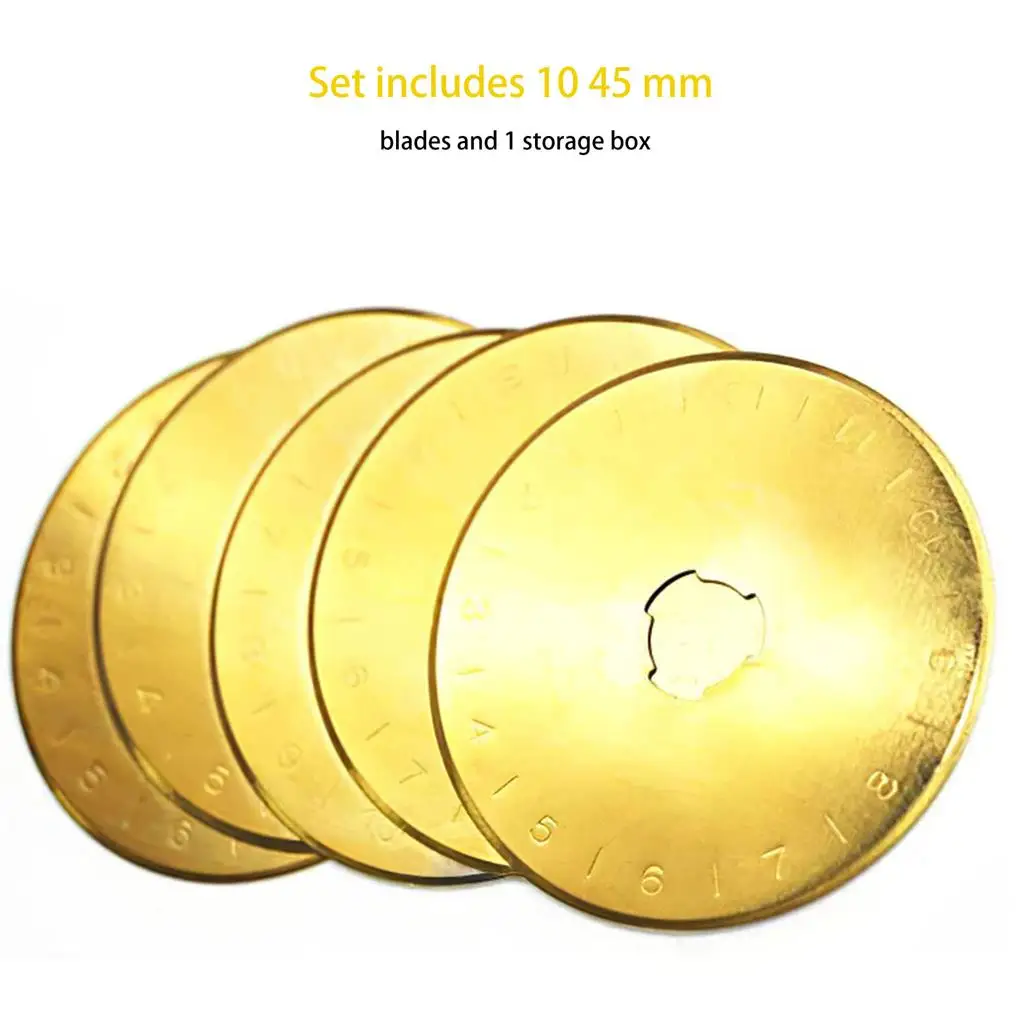 5 Pieces 45mm Titanium Coated Rotary Slicer Fabric Blade Quilting