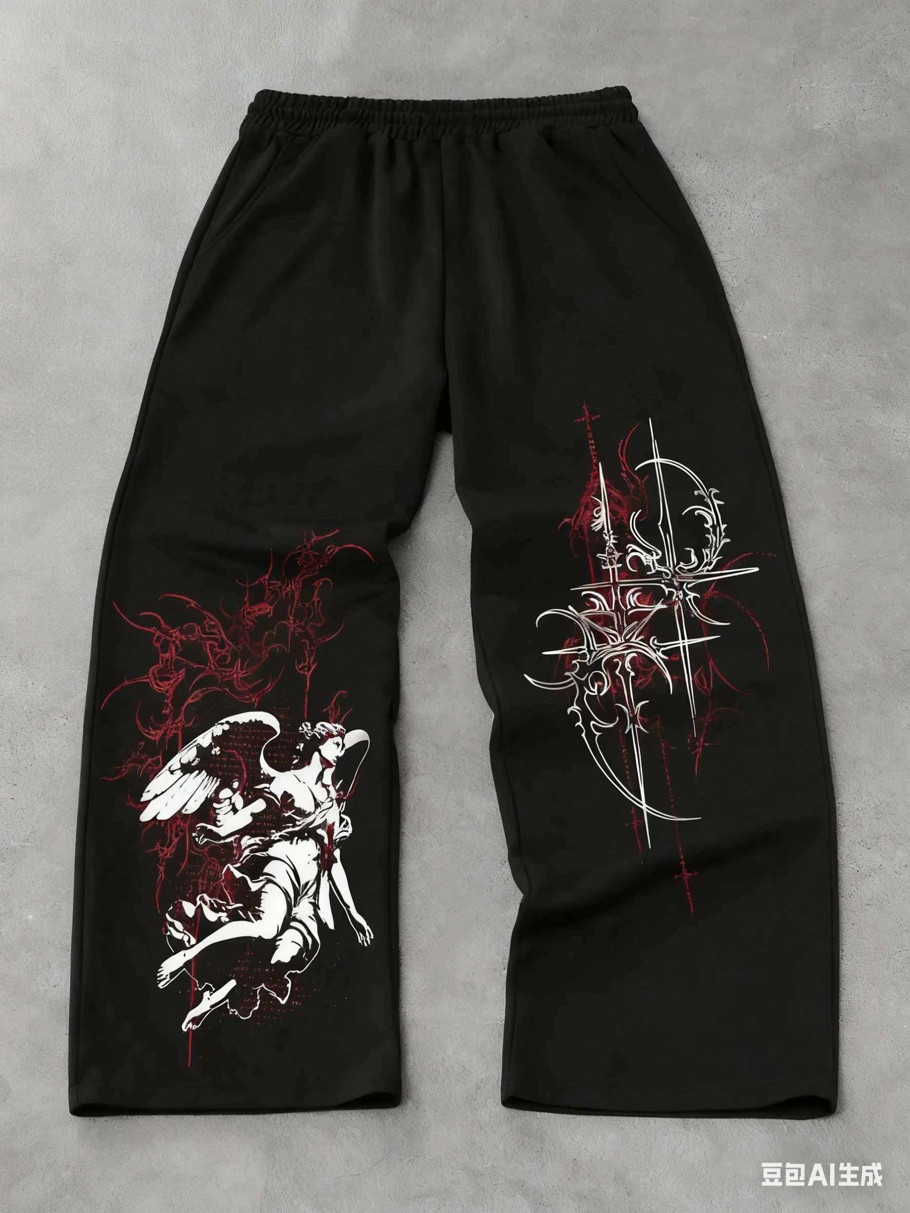 

Dark Gothic Casual Pants Men's American Retro Oversized Striped Pattern Pants Y2K High Street Harajuku Pants Large Size