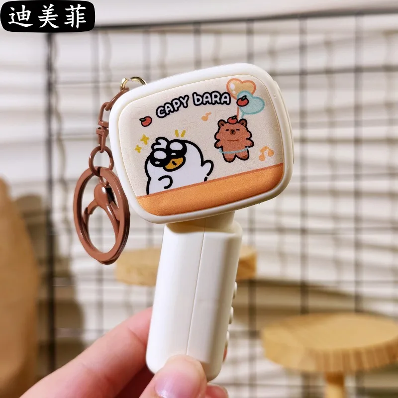 تسجيل لعبة ميكروفون المفاتيح الحيوانات الصغيرة الموسيقى مكبر الصوت قلادة هدية مخصصة معلقة التبعي