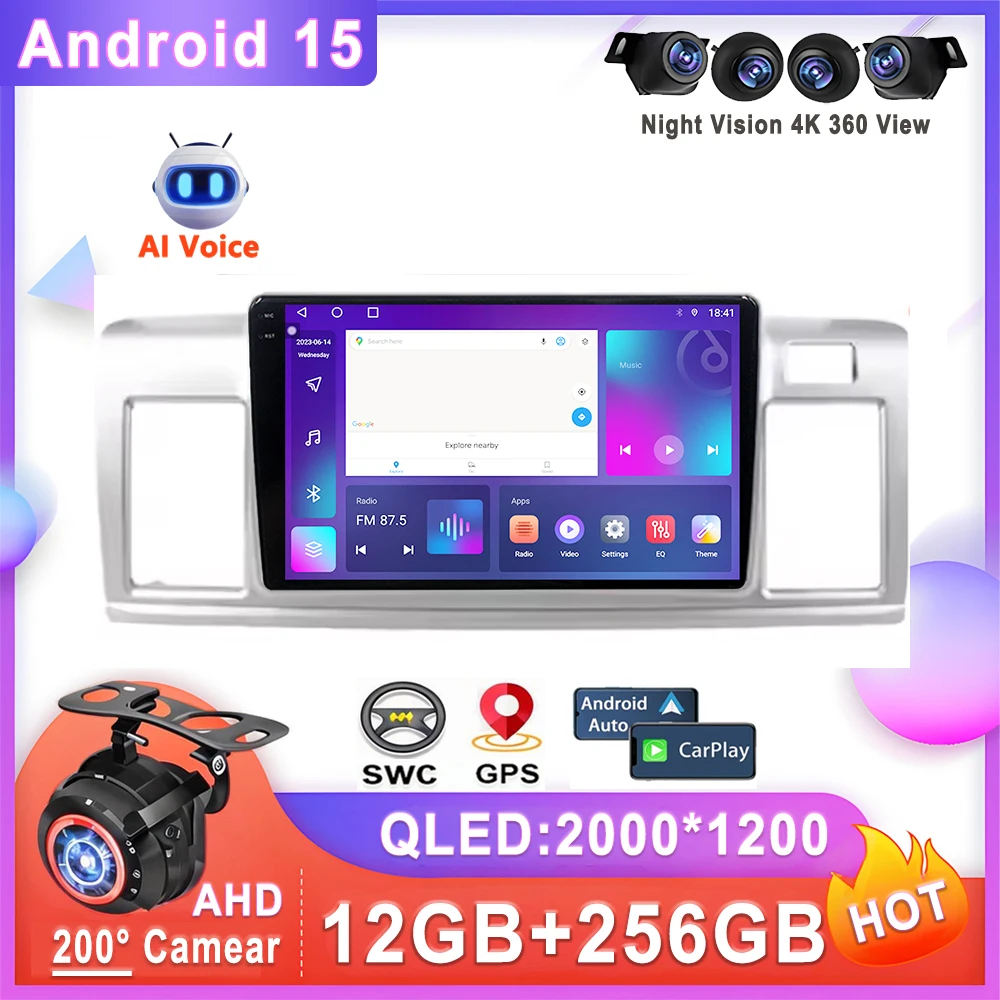 

Car Radio Android 15 For Toyota Raum 2 Z20 2003 - 2011 Stereo Head Unit Multimedia Player No 2din DVD QLED Screen QLED Screen 5G