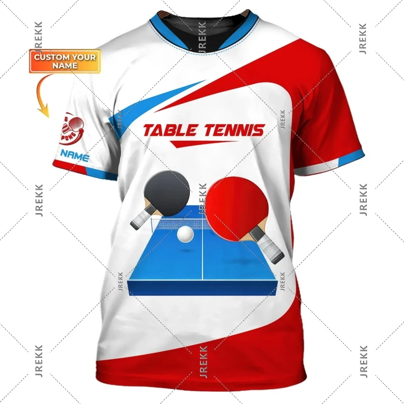 Table Tennis T Shirt For Men Clothes Quick Dry Ping Pong Short Sleeve O Neck T-Shirts Summer Sports Custom Name Tee Top Male