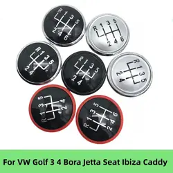 5/6 Speed Gear Shift Knob Top Cap Emblem Badge Cover For VW Volkswagen Golf Jetta MK3 MK4 GTI MK4 Bora Polo Seat Ibiza Caddy