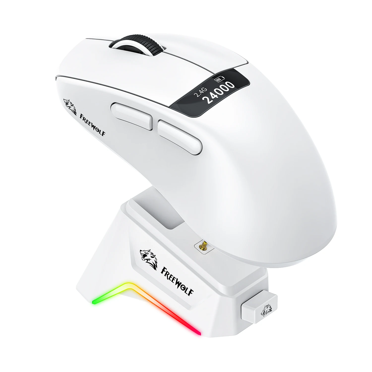 A7 Lightweight Wireless Gaming Mouse,24000DPI,Magnetic Charging Base,Tri-Mode Connection,PAW3311 Macro Esports Office Mouse