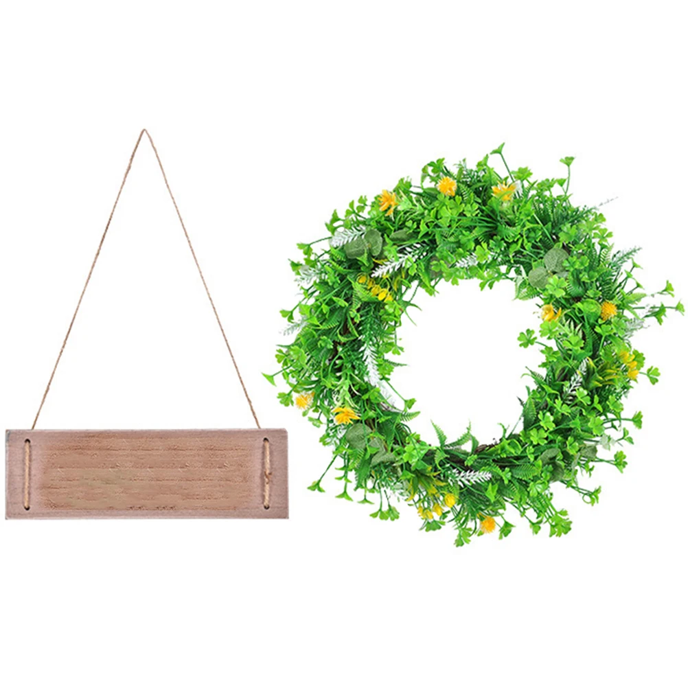 

Large Four Leaf Clover Wreath Artificial Green Welcome Door Decor Home Wall Fireplace Kitchen Easter