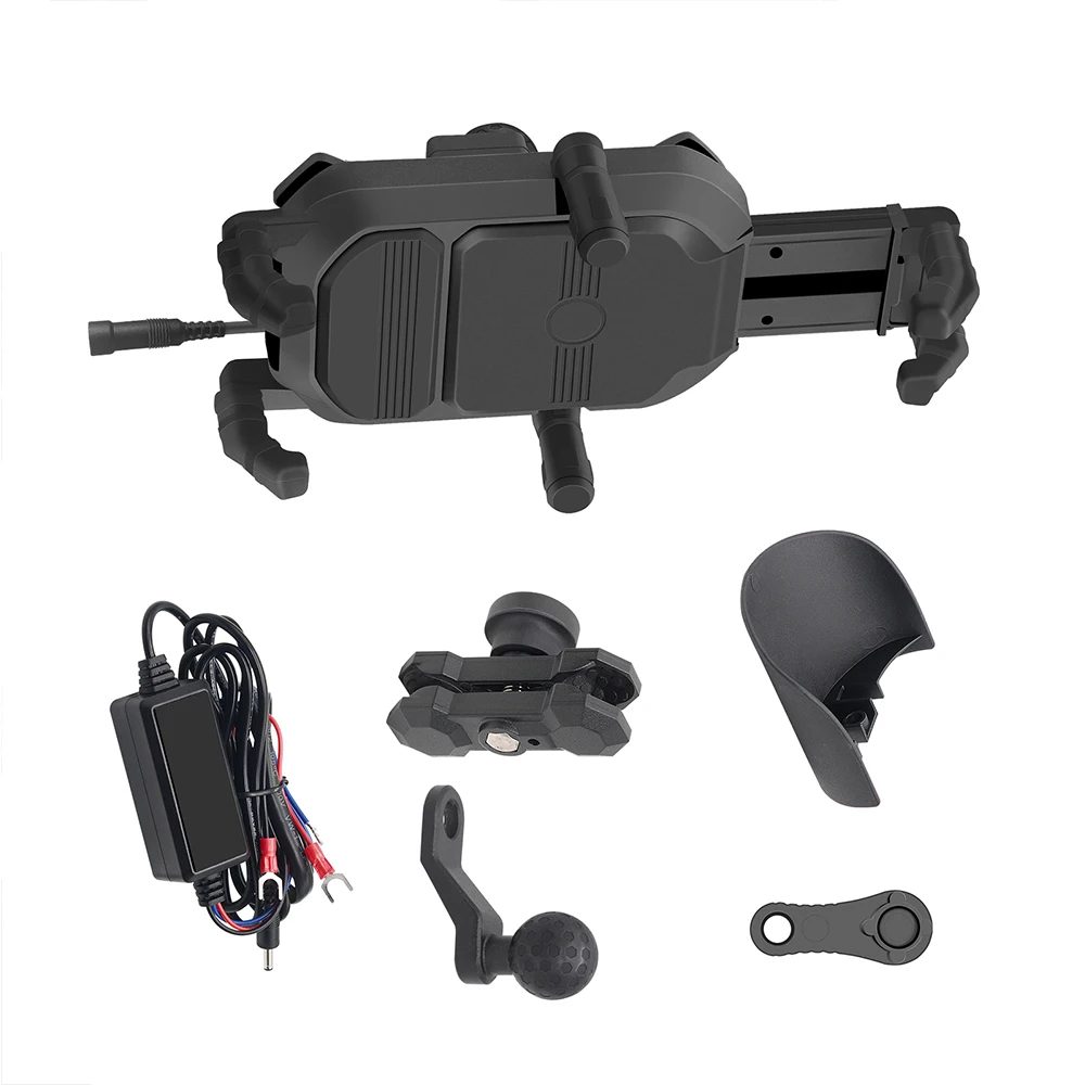 

Выдвижной кронштейн для крепления телефона с беспроводной зарядкой, 12 В, 360 градусов, кронштейн для телефона на мотоцикле