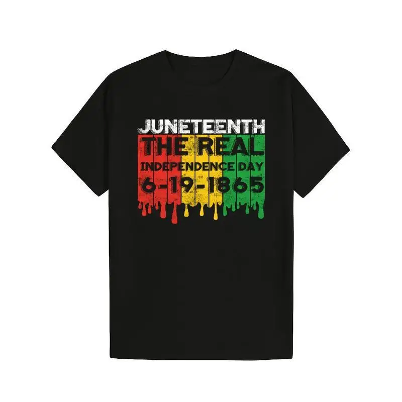 

Women's Juneteenth T-Shirt "The Real Independence Day" 6-19-1865 Black History Pride Tee Freedom Celebration Gift