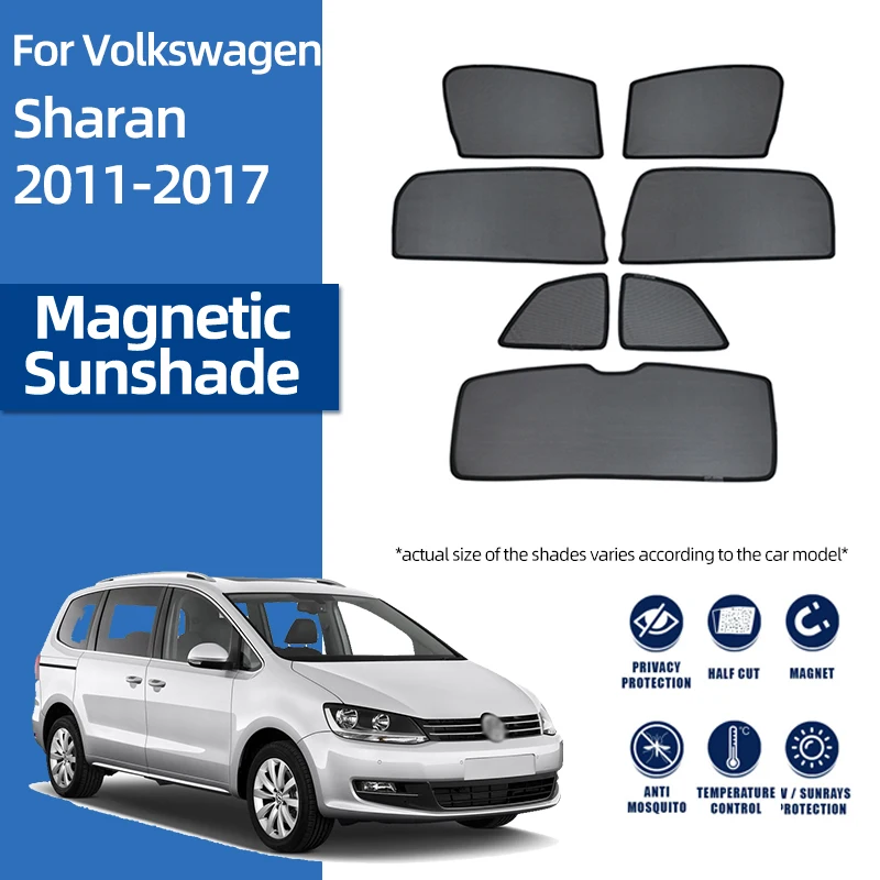 

For Volkswagen VW Sharan 7N 2010-2022 Magnetic Car Sunshade Shield Front Windshield Rear Side Window Sun Shade Visor Curtain