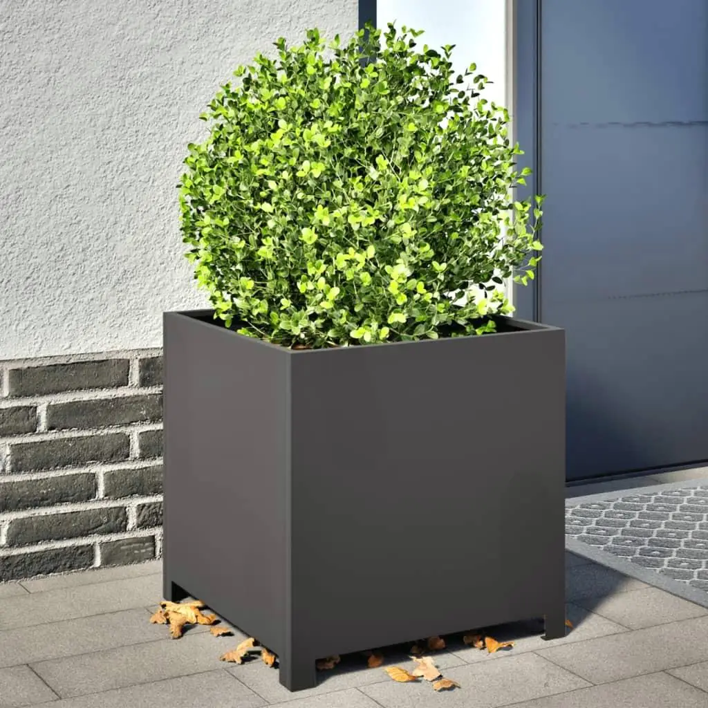 50x50x50 cm Black Steel Garden Planter - Durable Outdoor Plant Container