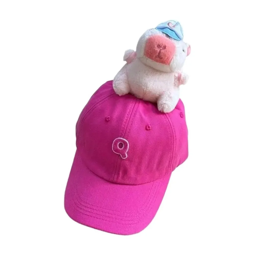 

Sun Visor Breathable Capybara Baseball Cap Embroidered Letters Adjustable Peaked Cap Soft Cartoon Sunscreen Hat Men