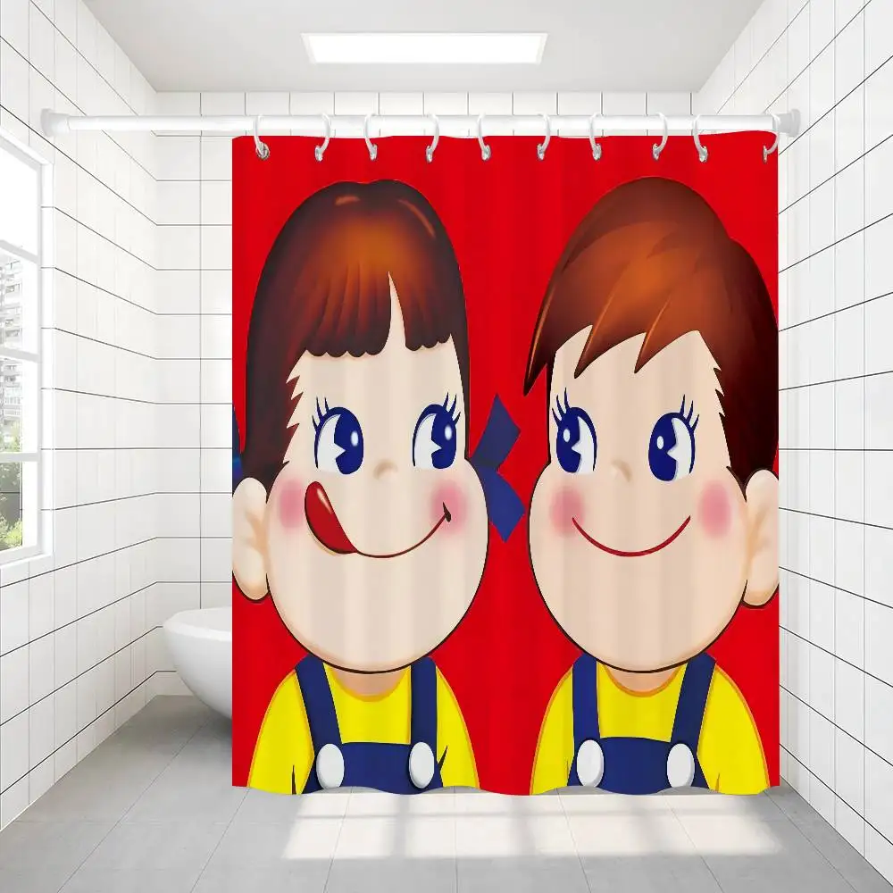 Cortina de Ducha Kawaii Art Girl Funny F-Fujiya, Cortina de Ducha Decorativa para Baño de Playa de Verano, Impermeable