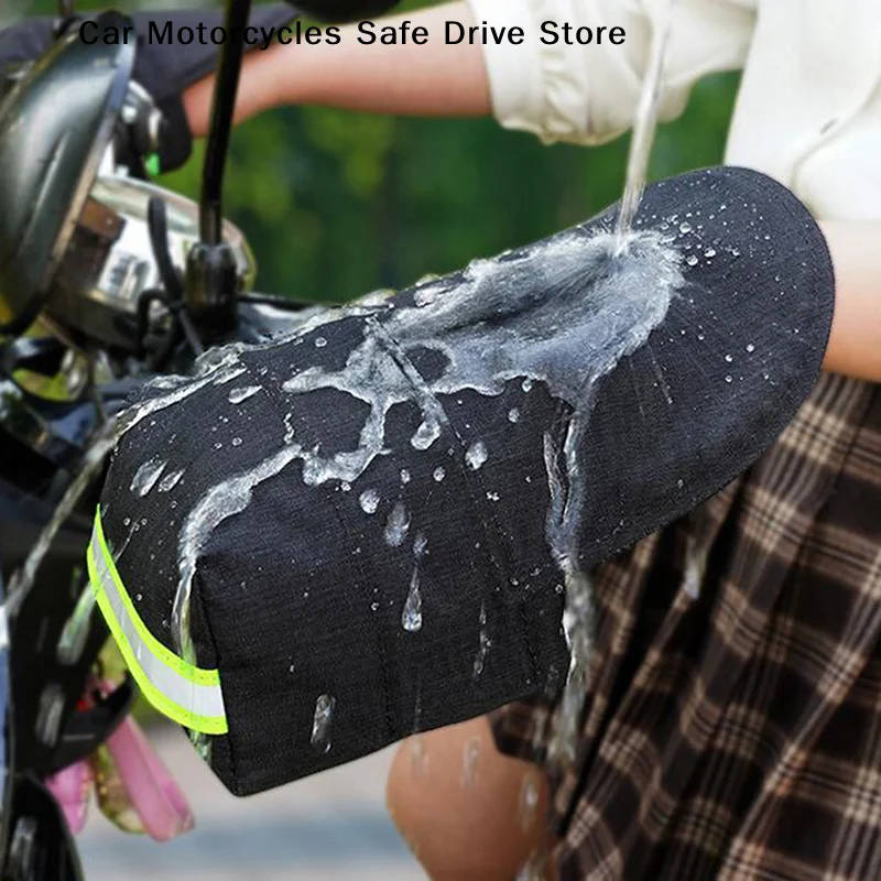 【M】1pair Motorcycle Handlebar Muffs Summer Airy 3D Oxford Waterproof Sun Protection Gloves With Reflective Strip Riding Gloves