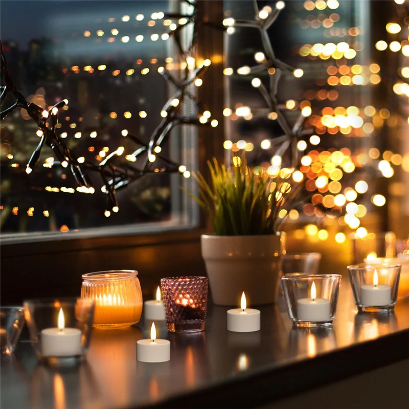 

T99C-Rechargeable Tea Lights Candles, 12 Pcs Rechargeable Candles With Remote Charging Base, LED Flameless Candles