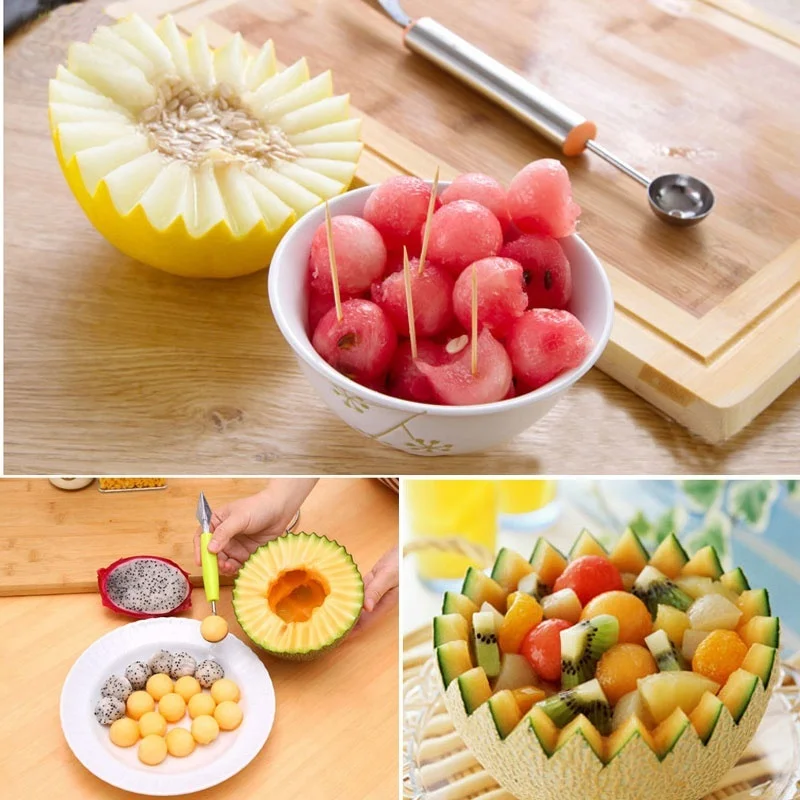 Utensilios tallado fruta verdura Scoop Ballers Cutter Chop Gadgets - imagen 3