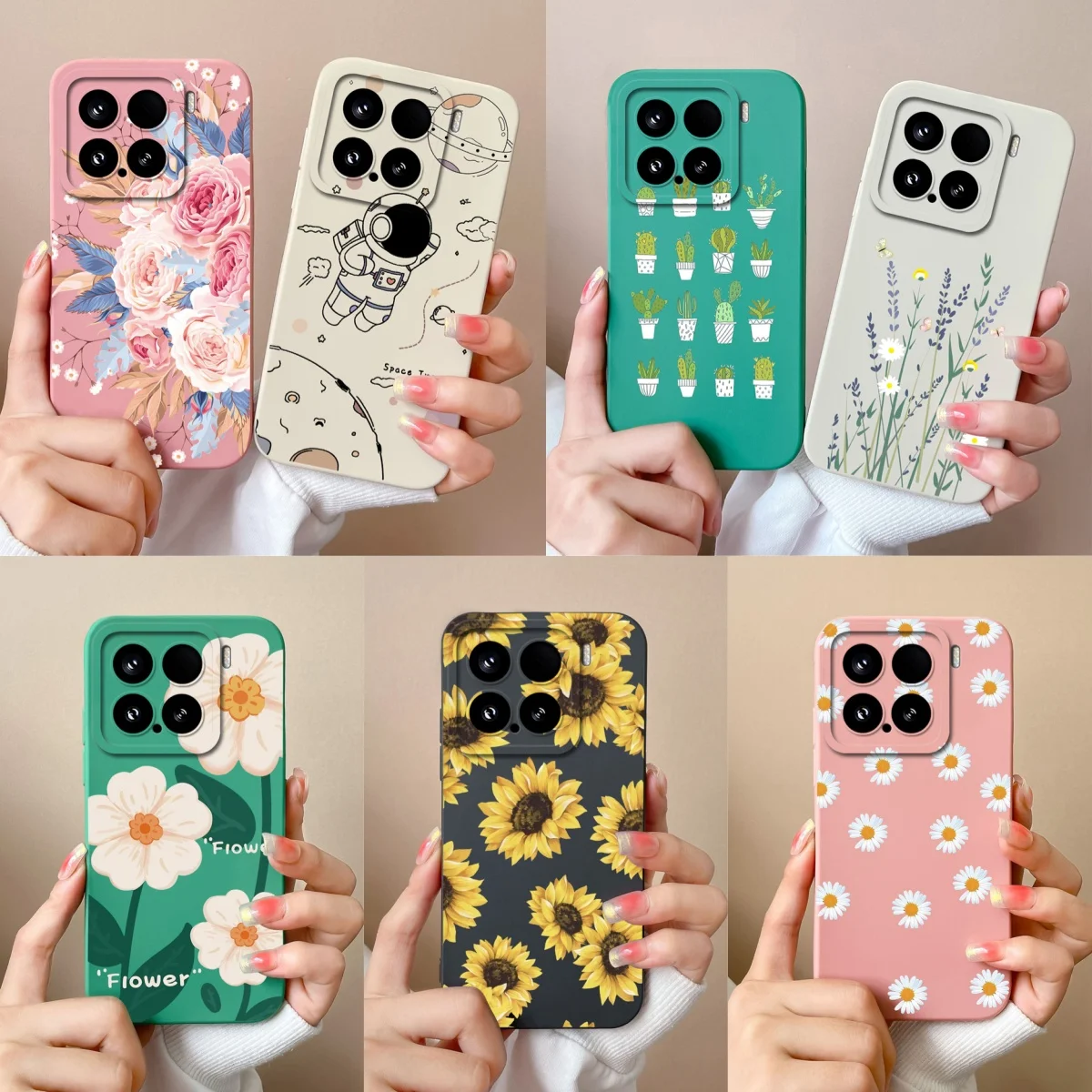 Candy Case For Xiaomi 15 Pro Phone Housing Soft Liquid Silicone Upgrade Full Protection Flowers Back Cover For Xiaomi15 Pro Capa