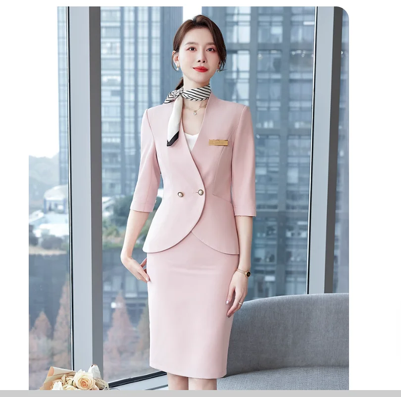 Two piece set of work clothes for spring and summer professional and beauty salons