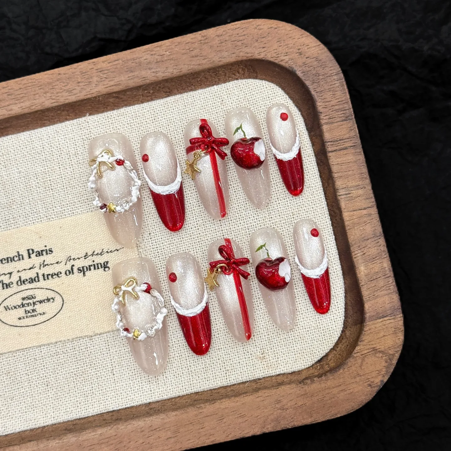 

Design #3129 New Arrival 10pcs Press on Nails Handmade Christmas Acrylic Gel Nails High Quality Thick Luxury Manicure Nails Tips