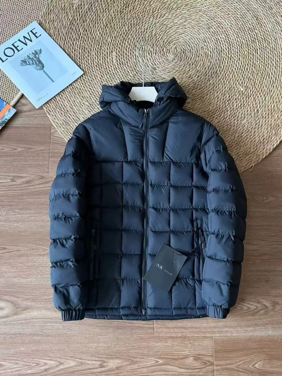 

Men's Winter Thiened Outdoor Cotton Jaet Hooded Lightweight Polyester Filling Stand Fit Long Sve Youth Casual Coat