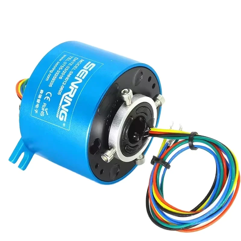 

SENRING 6 Wires Electrical Rotary Joint Through Bore Slip Ring for Plastic Machine