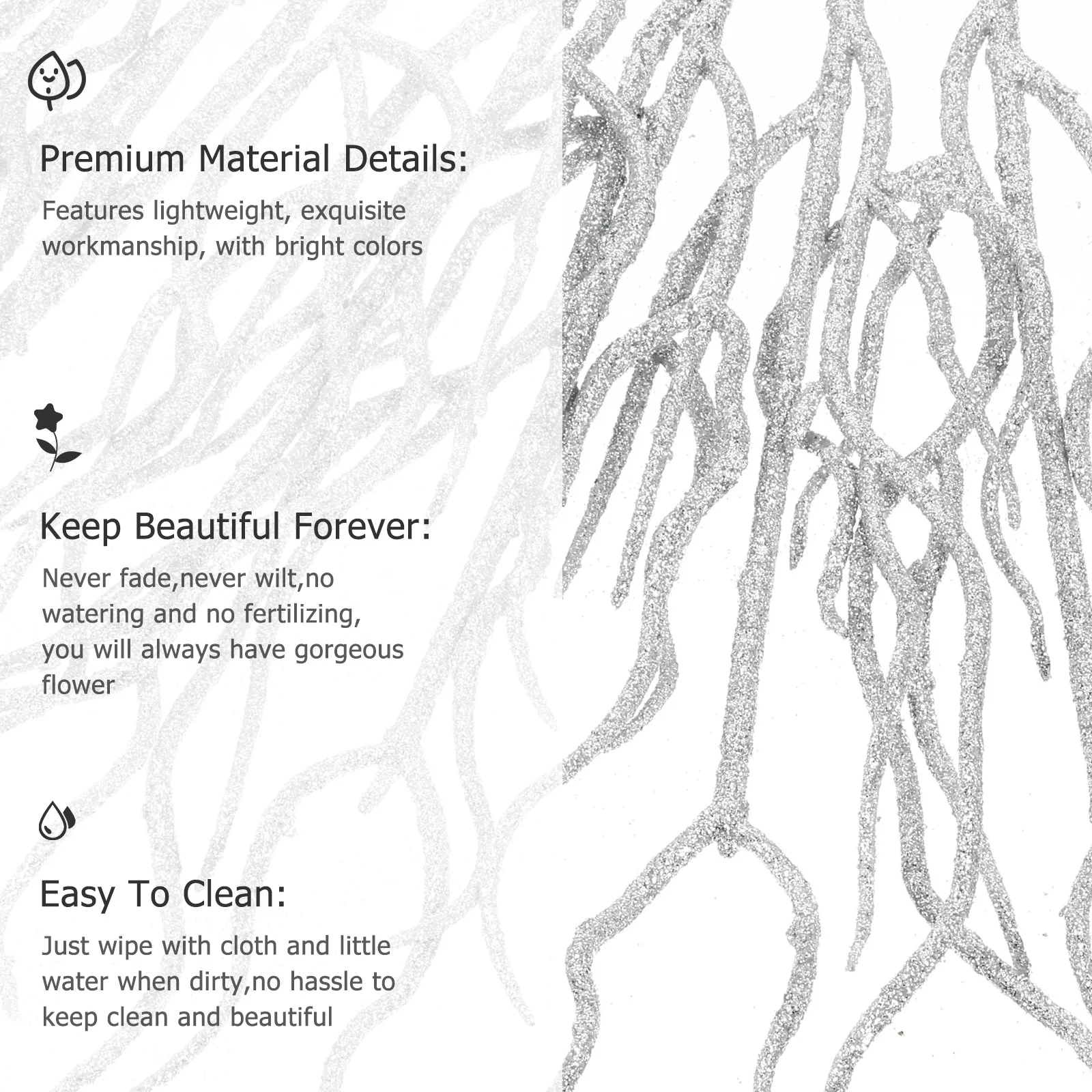 

10Pcs Christmas Glitter Leaf Decor Exquisite Lightweight Artificial Plant Leaves for Party Wedding Festival Scene Decoration